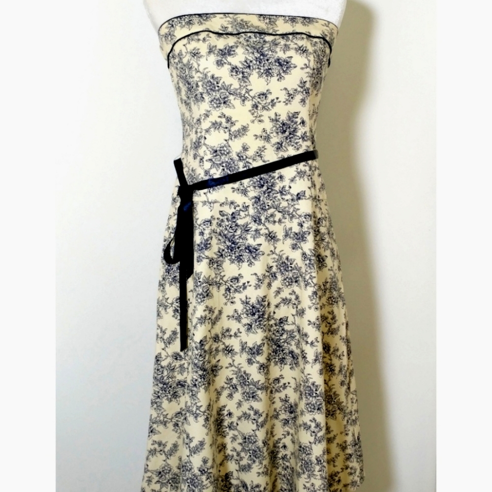 Just Choon Strapless Floral Print Dress